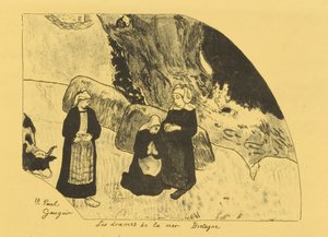 海のドラマ - ブルターニュ 作： Paul Gauguin