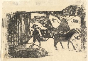 牛車 Le char a boeufs、1895 年以降。 作： Paul Gauguin