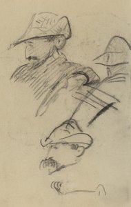 帽子をかぶった男性の 3 つの習作 [直訳] 作： Paul Gauguin