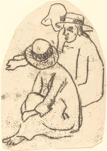 シスター オブ チャリティーのために学ぶ 3 人のタヒチ人、1899 年 1902 年。 作： Paul Gauguin