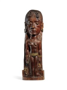 Thérèse, c.1902-3 (ミロ材の彫刻、金箔と銅の釘) (2835560-2も参照) 作： Paul Gauguin
