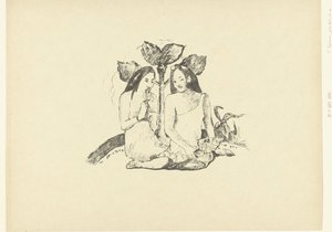 座っている 2 人のマオリの女性 タヒチ レプルーヴ（シリーズタイトル） 作： Paul Gauguin