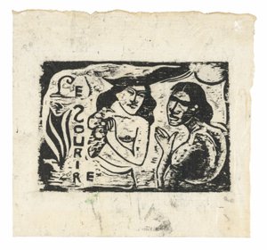 Le Sourire のヘッドピース、2 人の女性のおしゃべり 作： Paul Gauguin