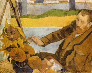 ヴィンセントファンゴッホ、ひまわりの絵 作： Paul Gauguin