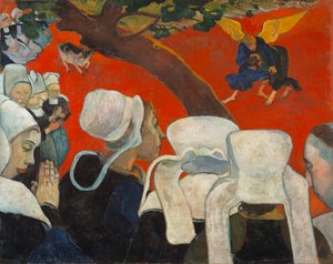 説教ジェイコブが天使と格闘した後のビジョン、1888年。 作： Paul Gauguin