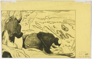 ヴォルピーニ組曲: 服を洗う女たち (裏面) 作： Paul Gauguin