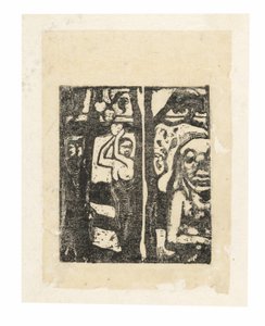 果物とオビリを摘む女 作： Paul Gauguin