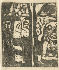 果物を摘む女と野蛮人 果物とオビリを摘む女、18941895。 作： Paul Gauguin