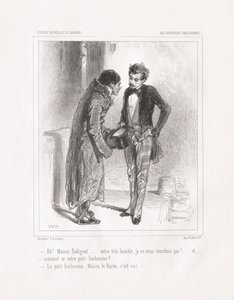 パリの配達人：ああ！モンシューラディゲ、1847年。 作： Paul Gavarni
