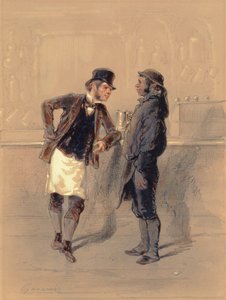 カーマンアンドコールヒーバー、1848年（紙、WC、グラファイト、鉛筆、ボディカラー） 作： Paul Gavarni