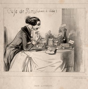 ファンタスティック スケッチ: Bon Appetit、1839 年。 作： Paul Gavarni