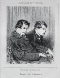 エドモンドとジュールドゴンクール、1853年。 作： Paul Gavarni