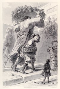 ガリバーとロードブルードルド、ジョナサン・スウィフトによるガリバー旅行のフランス語版から 作： Paul Gavarni