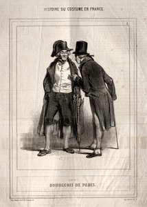 フランスの衣装の歴史：ブルジョワドパリ、1843年。 作： Paul Gavarni