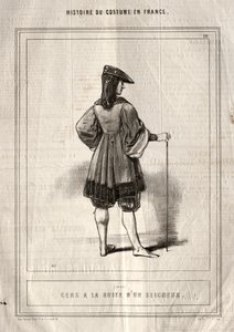 フランスの衣装の歴史：領主に従う人々 作： Paul Gavarni