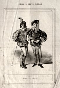 フランスの衣装の歴史：裁判官セイヤーズ、1843年。 作： Paul Gavarni