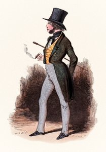 ロドルフ・ドルナノ (1861-1865) 作「Le Sportsman Parisien」[The Parisian Sportsman] のイラスト