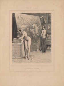 親密な生活のシーン シリーズの画家の妻 作： Paul Gavarni