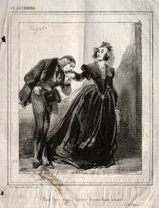 女優：1843年、私たちはあなたに私たちの手にキスの名誉を与えます。 作： Paul Gavarni