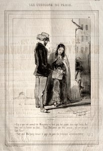 パリの学生、1842年。 作： Paul Gavarni