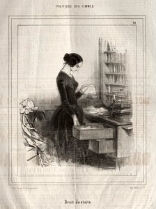 女性の政治：アクセス権、1843年。 作： Paul Gavarni