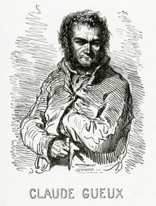 クロード・グーの肖像、1834年（白黒彫刻） 作： Paul Gavarni