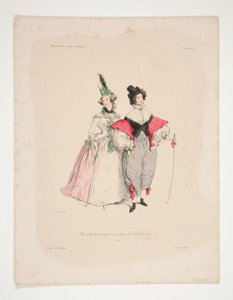 1834年の舞踏会のための独創的な仮装。第2号と第3号。 作： ポール・ガヴァルニ