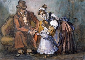 幸せな家族、1847 作： Paul Gavarni