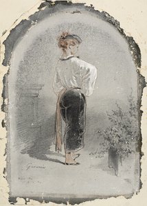 スペイン衣装の女性 作： Paul Gavarni
