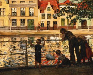 白鳥を養う、 作： Paul Graf