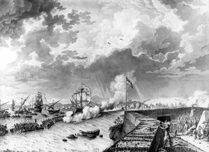 イギリス軍とのトゥーロン包囲戦に臨むナポレオン・ボナパルト将軍、1793年12月（紙にペン・インク 作： Paul Gregoire