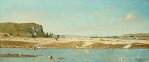 セントポールのデュランス川のほとり、1864年。 作： Paul Guigou