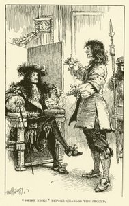 チャールズ2世の前の「スウィフト・ニック」（彫刻作品 作： Paul Hardy
