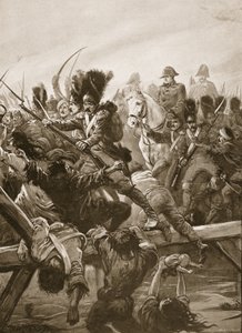 衛兵の残党が皇帝への道を切り開いているのを見たとき、アーキバルドフォーブス、ジョージアヘンティ、アーサーグリフィス少佐による「19世紀の戦い」からの急いでいるイラストがありました。 作： Paul Hardy