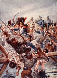 衛兵の残党が皇帝への道を切り開いているのを見たとき、アーキバルドフォーブス、ジョージアヘンティ、アーサーグリフィス少佐による「19世紀の戦い」のラッシュなイラストがありました。 作： Paul Hardy