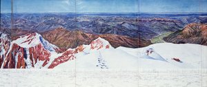 フランス・アルプス、エクリンス山脈のペルヴー山頂のパノラマ（グラビア）（404290も参照 作： Paul Helbronner