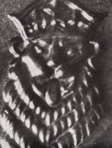 1シリング硬貨のライオンの頭部（モノクロ写真） 作： Paul Henning