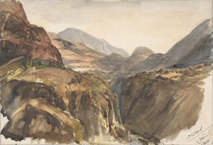 オイザン イゼールのマウンテン ビュー、1858 年。 作： Paul Huet