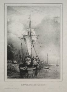 シックス・マリーンズ：フランス、ルーアンの周辺、1832年。 作： Paul Huet