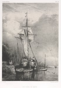 Souvenirs d Artistes No. 78：Six Marines：Surroundings of Rouen、1832 作： Paul Huet