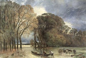 サンクラウドの洪水、1855 作： Paul Huet