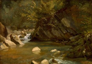 ウッドランドストリーム、c。 1840年。 作： Paul Huet