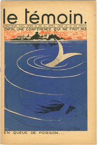 雑誌「The Temoin」の表紙、カラーの風刺的なもの、1935年4月21日（リトグラフ 作： Paul Iribe