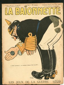 La Baionnette "の表紙、カラフルな風刺画 作： Paul Iribe