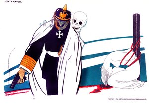1916年4月13日、カイザーヴィルヘルムにエディスカヴェルの殺害により名誉毀損の罪があると告げる死 作： Paul Iribe