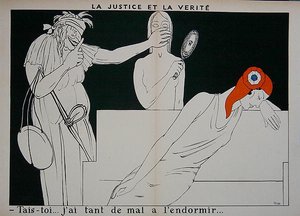 マリアンヌが眠れるように真実を猿轡する正義 作： Paul Iribe