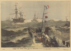 魚雷艇による旗艦への攻撃 作： Paul Jobert