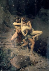 「石器時代のレイプ」、1888 作： Paul Joseph Jamin