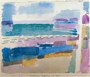 チュニスの近くのサンジェルマンビーチ 作： Paul Klee