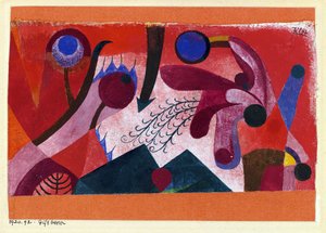 ""Poisonous Berries"" (Bagas venenosas) Aquarela de Paul Klee (1879-1940) 1920 Dim 15,4x22,2 cm Coleção particular 作： Paul Klee